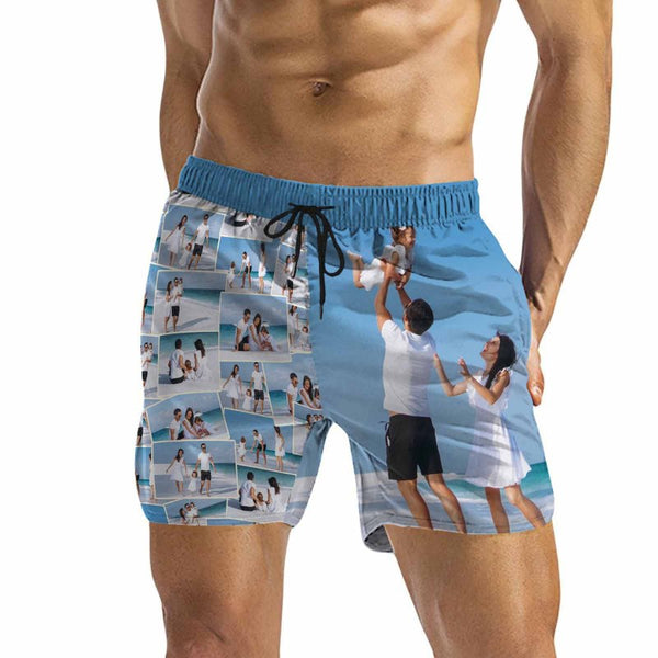 Personalized Swim Trunks Custom Swimming Trunks with Face All Men's Quick Dry Swim Shorts Men's Print Swimwear Design Beach Swimsuit with Girlfriend's Face for Vacation