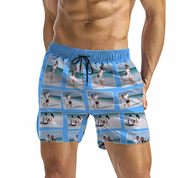 Personalized Swim Trunks Custom Swimming Trunks with Face All Men's Quick Dry Swim Shorts Men's Print Swimwear Design Beach Swimsuit with Girlfriend's Face for Vacation