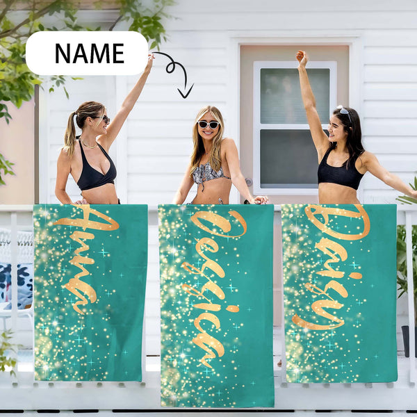 Custom Name Bachelorette Party Beach Towel Quick-Dry, Sand-Free, Super Absorbent, Non-Fading, Beach&Bath Towel Beach Blanket Personalized Bride Beach Wedding