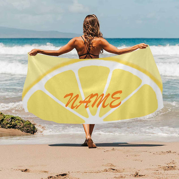 Custom Name Fruit Beach Towel Quick-Dry, Sand-Free, Super Absorbent, Non-Fading, Beach&Bath Towel Beach Blanket Personalized Beach Towel Funny Selfie Gift