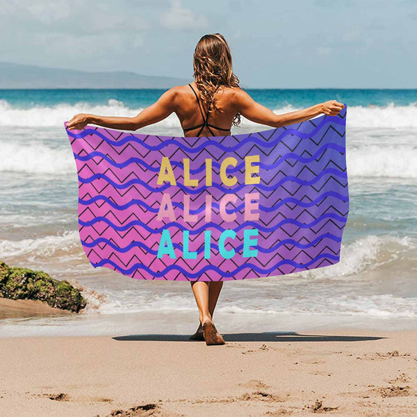 Custom Name Surge Beach Towel Quick-Dry, Sand-Free, Super Absorbent, Non-Fading, Beach&Bath Towel Beach Blanket Personalized Beach Towel Funny Selfie Gift