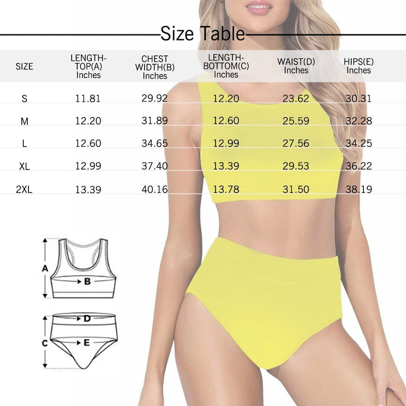 Custom Face flag High Waisted Bikini Personalized Women's Two Piece Swimsuit Beach Outfits