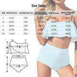 Custom Face Spot Ruffle Bikini Personalized Bathing Suit Women's Two Piece High Waisted Bikini Swimsuit Summer Beach Pool Outfits