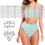 Custom Face Summer Style Strapless Bandeau Top Cheeky Bikini Bathing Suit Personalized Women's Two Piece Swimsuit Beach Outfits