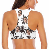 Custom Face Cocoa Tree Women's Yoga Bikini Top