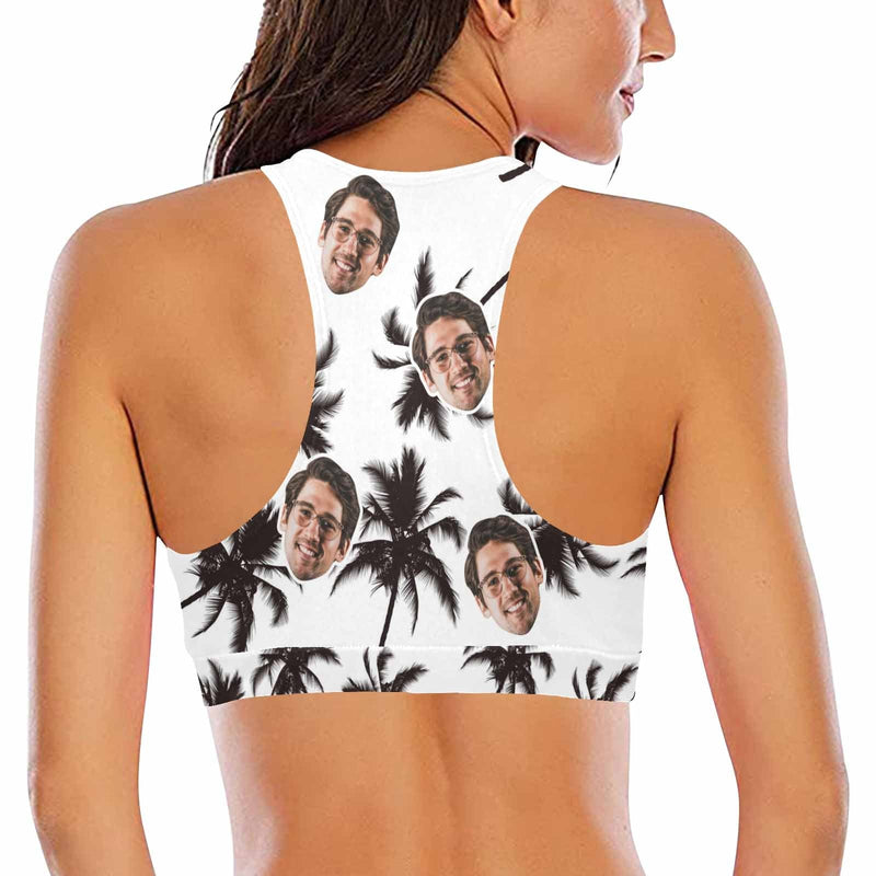 Custom Face Cocoa Tree Women's Yoga Bikini Top