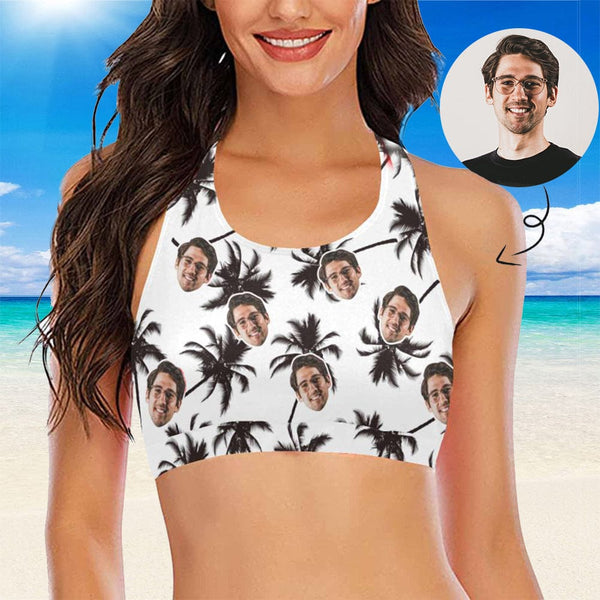 Custom Face Cocoa Tree Women's Yoga Bikini Top