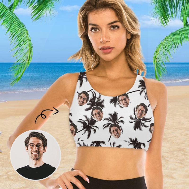 Custom Face Cocoa Tree Women's Yoga Bikini Top