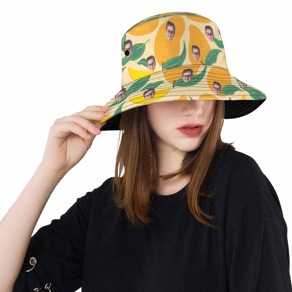 Custom Face Brightly Fruit Print Unisex Bucket Boonie Hat