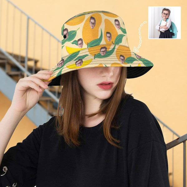 Custom Face Brightly Fruit Print Unisex Bucket Boonie Hat