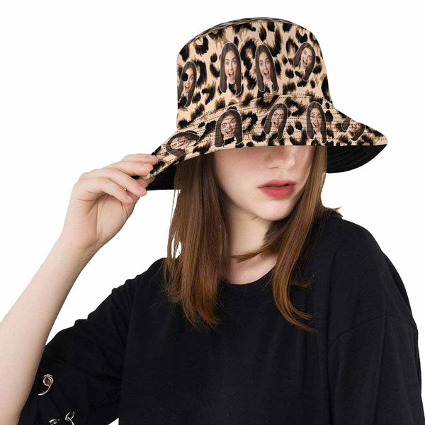 Custom Face Leopard Unisex Bucket Boonie Hat