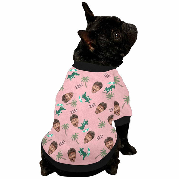 Custom Face Pink Tree Matching Dog and Owner Hawaiian Shirts Custom Pet Shirt Dog Gift