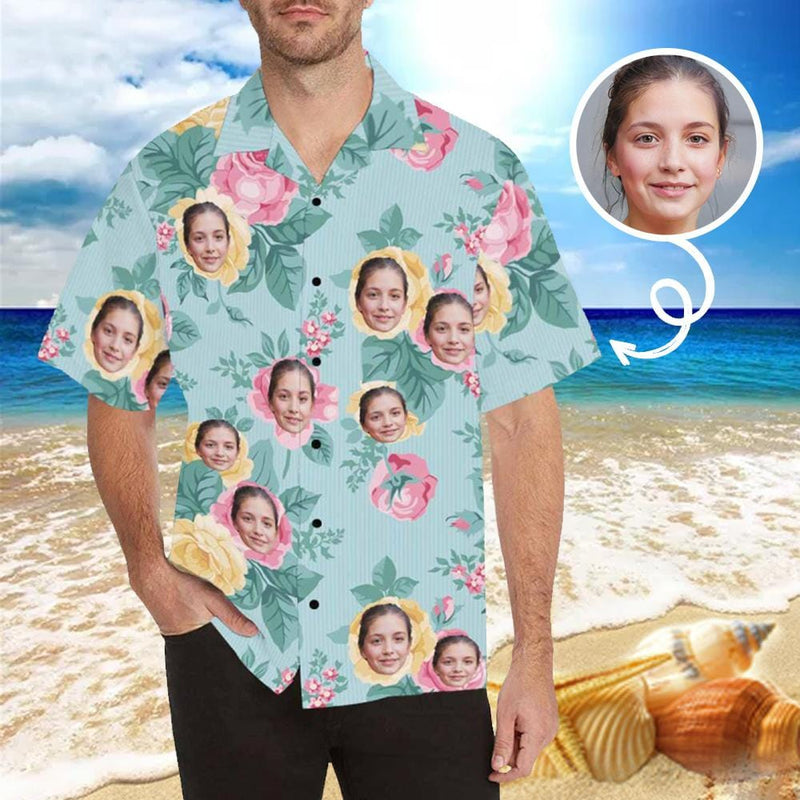 Create Your Own Hawaiian Shirt with Face Summer Time Face Aloha Shirt Customizable Hawaiian Shirts Gift For Him