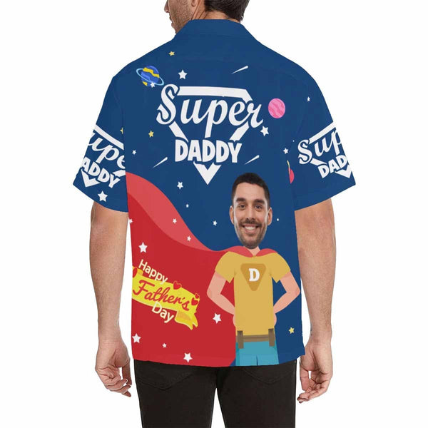 Custom All Over Print Hawaiian Shirt with Face My Super Hero Father's Day Custom Made Hawaiian Shirts