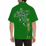 Custom Face Happy St. Patrick's Day Funny Face Aloha Shirt Create Your Design Shirt Birthday Gift for Him