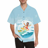 Custom Face Hawaiian Shirt Surfing Create Your Own Hawaiian Shirt  Personalized Photo Tropical Aloha Shirt Birthday Vacation Party Gift