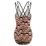 Custom Face Seamless Swimsuit Personalized Women's One Piece Swimsuit With Lover's Face