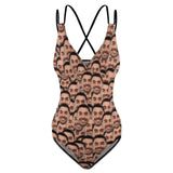 Custom Face Seamless Swimsuit Personalized Women's One Piece Swimsuit With Lover's Face