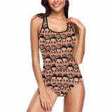 #Bathingsuit-Custom Husband Face Swimsuit Personalized Photo Women's One Piece Bathing Suit Funny Gift