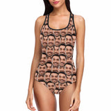 #Bathingsuit-Custom Husband Face Swimsuit Personalized Photo Women's One Piece Bathing Suit Funny Gift