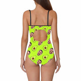 Custom Face Avocado Women's Slip One Piece Swimsuit