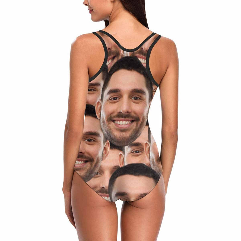 Custom Face Big Head Swimsuit Personalized Women's Tank Top Bathing Swimsuit Honeymoons For Her