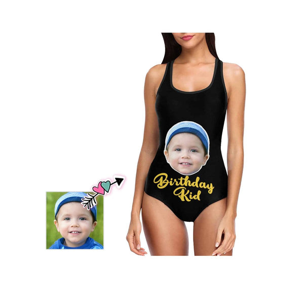 Custom Face Birthday Kid Swimsuit Personalized Women's Tank Top Bathing Swimsuit Birthday Gift For Her