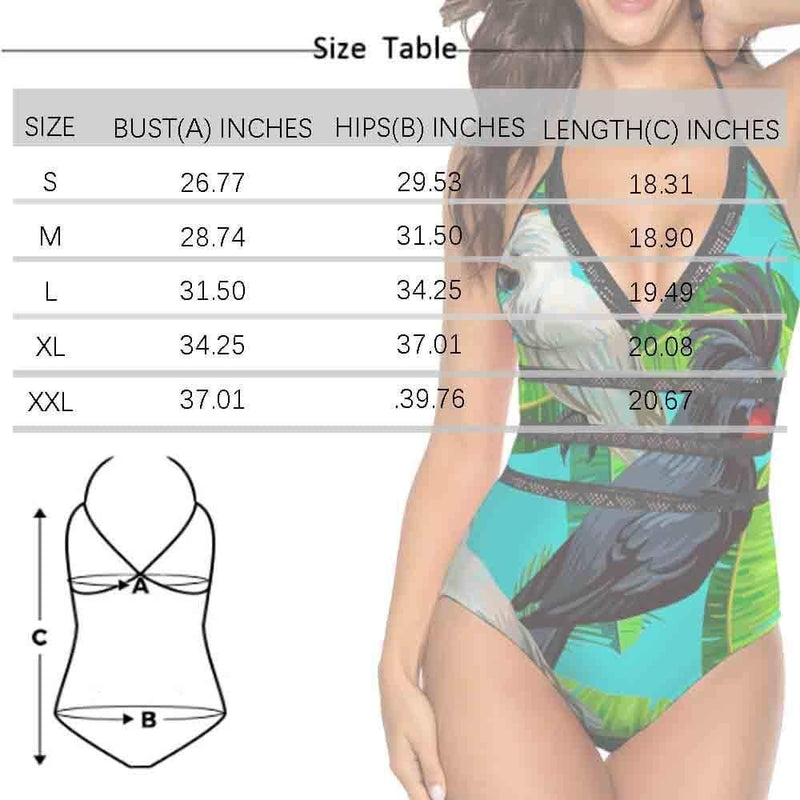 Custom Face Black-White Stripes Swimsuit Personalized Women's New Strap One Piece Bathing Suit Birthday Gift For Her