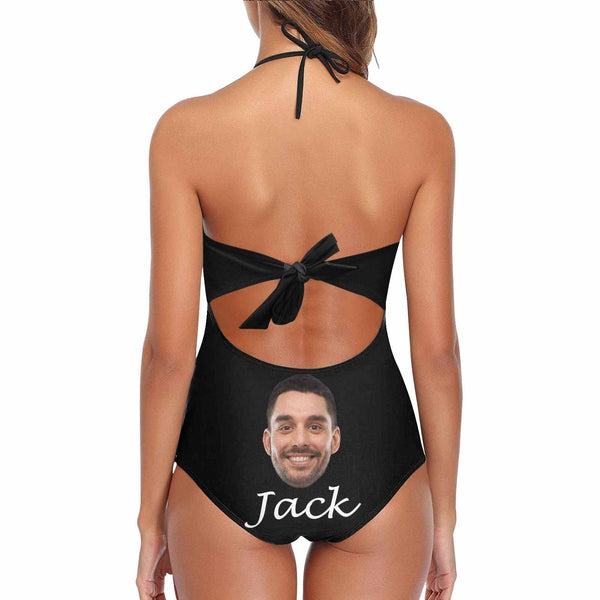 Custom Face&Name Colorful Swimsuit Personalized Women's New Strap One Piece Bathing Suit Bachelorette Party