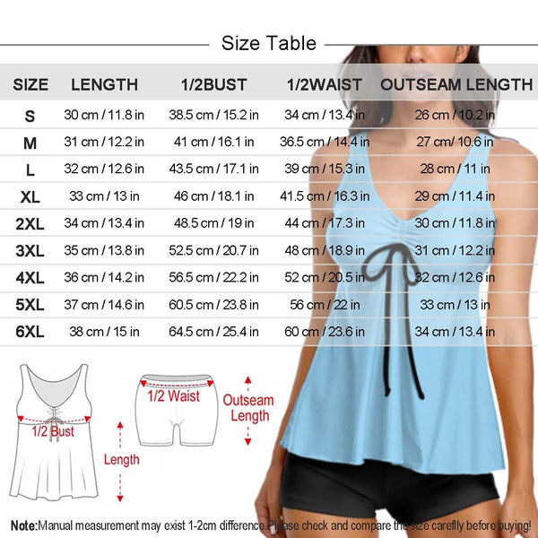 Custom Face Sexy Swimsuit Personalized Tankini Bathing Suit For Women 2 Piece Swimsuit